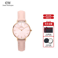 Daniel Wellington 2022春夏 珠光贝母粉色手表女皮革表带28mm