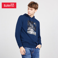班尼路（Baleno）卫衣男连帽长袖t恤男印花套头衫外套 R8D M 