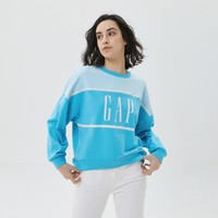 Gap 盖璞 女装秋季LOGO复古法式圈织软卫衣591007宽松运动上衣