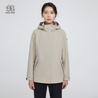 KOLONSPORT可隆冲锋衣女子户外防水防风2L面料针织夹克弹力三合一