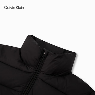 卡尔文·克莱恩 Calvin Klein 秋冬女士休闲通勤弹力提花织带夹棉外套ZW01572 BEH-太空黑 XS