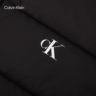 卡尔文·克莱恩 Calvin Klein 秋冬女士休闲通勤弹力提花织带夹棉外套ZW01572 BEH-太空黑 XS