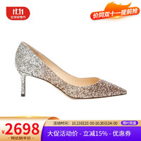 JIMMY CHOO JC女鞋 金色渐变高跟鞋 婚鞋水晶鞋细跟尖头鞋 玫瑰金色ROMY60-VNB-ROSEGOLDSI 36