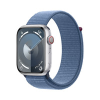 Apple 苹果 Watch Series 9 智能手表蜂窝款45毫米银色铝金属表壳凛蓝色回环式运动表带 MRPA3CH/A