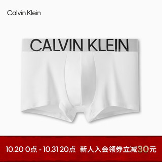 Calvin Klein内衣男士醒目提花轻薄防夹臀透气低腰四角裤平角内裤NB1702O 100-白色 M