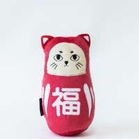 necosekai 猫咪世界 日本necosekai猫草玩具内含猫草猫薄荷响纸毛绒逗猫玩具宠物解闷 新年达摩20*12cm