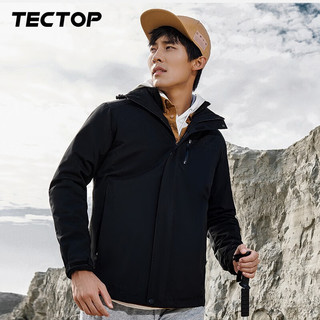 TECTOP 探拓 三合一两件套登山服男款黑色