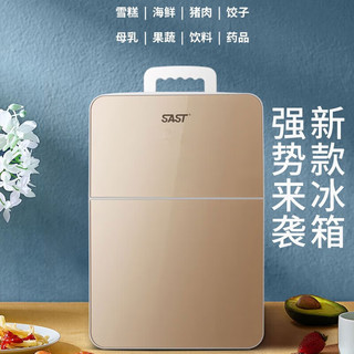 SAST 先科 迷你冰箱24L压缩机制冷双门小冰箱宿舍办公室母乳冰箱小型冰箱