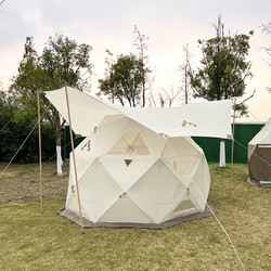 LUING BOX 露营盒子 自动球型帐篷哈博设计结构多人帐篷带雪裙户外城堡 可可蛋奶