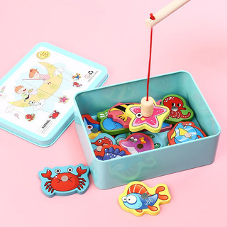 PLUS会员：木丁丁 儿童钓鱼玩具磁性木质婴儿宝宝男女孩早教亲子互动儿童生日礼物