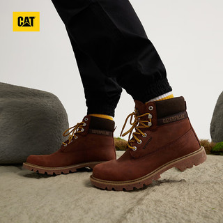 CAT 卡特彼勒 卡特马丁靴工装靴男女同款鞋靴科罗拉多防滑耐磨短靴鞋子男女 棕红