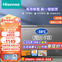 海信（Hisense）冰柜商用家用大容量冷柜一级能效 无需除霜商用大冰柜 冷藏冷冻柜 海鲜速冻BD/BC-308