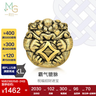 周生生 黄金转运珠Charme霸气貔貅金钱XL足金串珠93838C定价不含手链绳