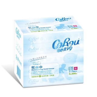 CoRou 可心柔 V9婴儿纸巾柔润保湿抽纸面巾纸3层60抽5包餐巾纸