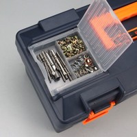 HB 加强塑料多功能家用双层手提式五金工具箱收纳箱零件盒车载置物箱 加强双层12寸收纳工具箱