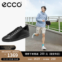 ecco 爱步 休闲鞋 男鞋低帮百搭系带潮流板鞋 街头轻巧521304 黑色52130451052