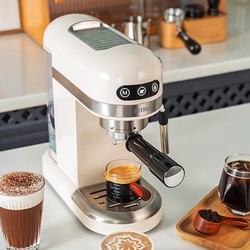 PETRUS 柏翠 咖啡机小白醒醒意式浓缩咖啡机全半自动家用小型打奶泡PE3366