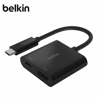 贝尔金（BELKIN）Type-C拓展 一分二 PD快充60W供电 HDMI高清投屏转接器 USB-C拓展 AVC002