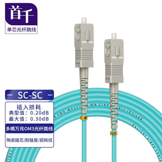 首千 SHOCHAN SQ-GT8284W 高速OM3万兆光纤跳线 SC-SC多模单芯 40米 机房专用光纤线 可定制其他米数