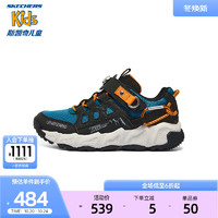 SKECHERS 斯凯奇 青少年运动鞋户外鞋秋季强抓地防水防滑儿童鞋406433L 黑色/多彩色/BKMT 32码