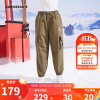 Converse 匡威童装男童保暖加绒长裤儿童工装风休闲裤子 灰橄榄绿 160/69