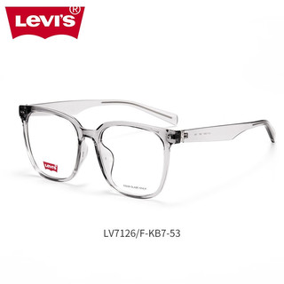 李维斯近视防蓝光全框眼镜潮流简约流畅方框眼镜框架可配镜 7126/F-KB7透灰色 含目戏1.60防蓝光镜片