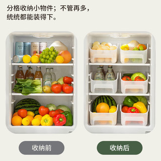 纳川 冰箱收纳盒抽屉式3个装食品级果蔬保鲜盒厨房冰柜冷冻盒 大号3个