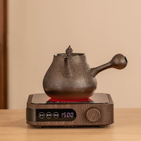 瓷牌茗茶具（cipaiming teaset）电陶炉煮茶器家用小型养生壶耐高温日式下午茶花茶壶功夫茶具 《一叶》石纹砂铫壶+芸端双控炉