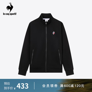 乐卡克（Le coq sportif）公鸡男2023网球生活系列针织休闲运动外套上衣CL-5610233 黑色/BLK M