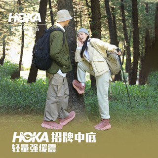 HOKA ONE ONE【双11礼包】男女卡哈2低帮徒步鞋Kaha 2 LowGTX减震防水 苔藓绿/水星灰+杖 36/220mm