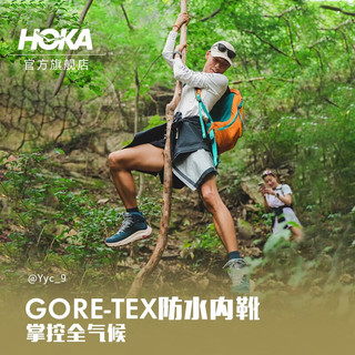 HOKA ONE ONE【双11礼包】男女卡哈2低帮徒步鞋Kaha 2 LowGTX减震防水 苔藓绿/水星灰+杖 44/280mm