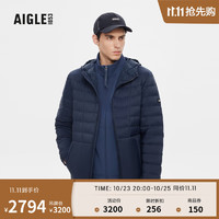 AIGLE【抢先购】艾高冬WR防泼水户外保暖休闲轻量男士羽绒外套 帝国深蓝 AP171 M(175/92A)