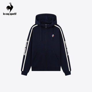 乐卡克（Le coq sportif）法国公鸡男款带帽拉链开衫卫衣CB-5610234 藏青/NVY S