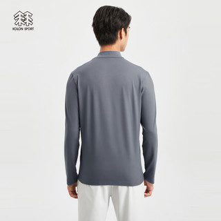 KOLON SPORT/可隆长袖 男子户外休闲运动徒步弹力高领T恤内搭【】 LHRT3WT605-LC 浅炭灰 170/M