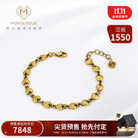 MONOLOGUE独白链金主义足金复古黄金爱心手链 MR1196 16.25cm