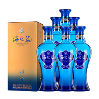 抖音超值购：洋河 海之蓝 蓝色经典 52%vol 浓香型白酒 375ml*6瓶 整箱装