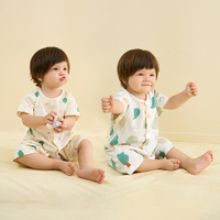 Tongtai 童泰 夏季1-18个月婴儿男女宝宝衣服纯棉轻薄短袖开裆连体衣2件装
