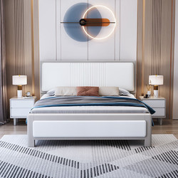 沐眠 实木床双人床1.8米2米含床垫现代简约北欧风卧室床GR-509 1.5