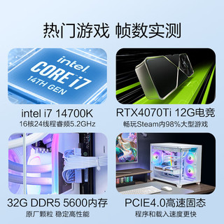 NINGMEI 宁美 海景房游戏电脑主机（i7 13700KF、32GB、1TB、RTX4070Ti 12G）　　