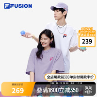 FILA FUSION 斐乐潮牌情侣短袖T恤夏季多彩宽松上衣男女运动短t