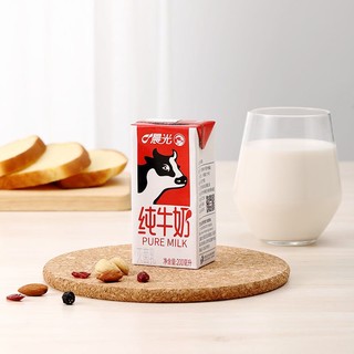 PURE MILK 晨光 牛奶灭菌乳纯牛奶200ml*12盒常温早餐奶 礼盒装