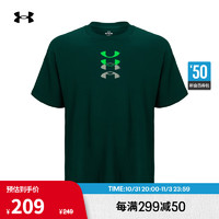 安德玛 UNDERARMOUR）Anywhere男子跑步训练运动印花短袖T恤1382215 绿色322 XL