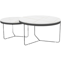 迅众 北欧岩板茶几客厅家用小户型圆形轻奢大理石茶几组合现代简约意式
