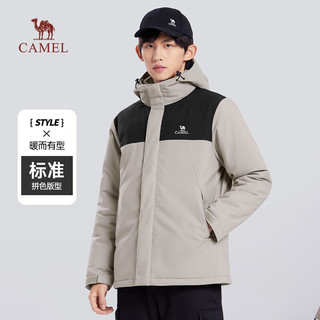 骆驼（CAMEL）夹克棉服男秋冬加绒加厚保暖防寒外套MG122C7651A黑色XXXL