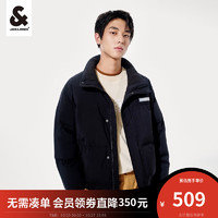 杰克·琼斯（JACK&JONES）秋季男装潮流宽松棉衣短款立领棉袄棉夹克外套棉服保暖男 黑色-E40 190/108A/XXL