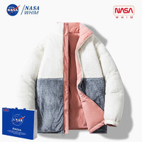 WHIM NASA棉服男潮牌棉衣男女同款秋冬羊羔绒双面穿棉袄外套面包服 红色双面 XL(120-145斤)