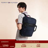 TOMMY HILFIGER 23男装商务简约字母休闲多容量两用双肩背提包AM0AM11138 藏青色DW6 OS