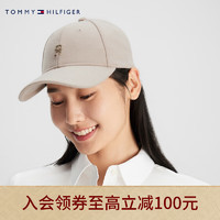 TOMMY HILFIGER 23新款秋季女装简约字母金属标圆顶弯檐棒球帽AW0AW15859 米白色ABO OS