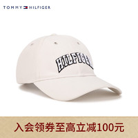 TOMMY HILFIGER 男装街头运动可调节织带刺绣弯檐圆顶棒球帽AM0AM09489 白色YBI 均码（头围58cm）