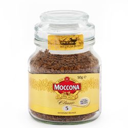 MOCCONA进口纯咖啡粉经典中度烘焙冻干速溶黑咖啡50g